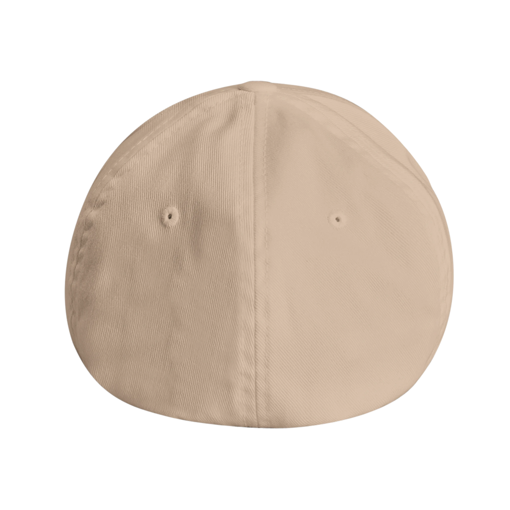 Beige Covenant FlexFit hat with closed back - rear view